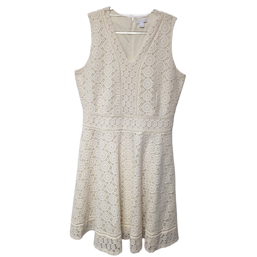 Charter Club Lace Fit and Flair Dress Sz L